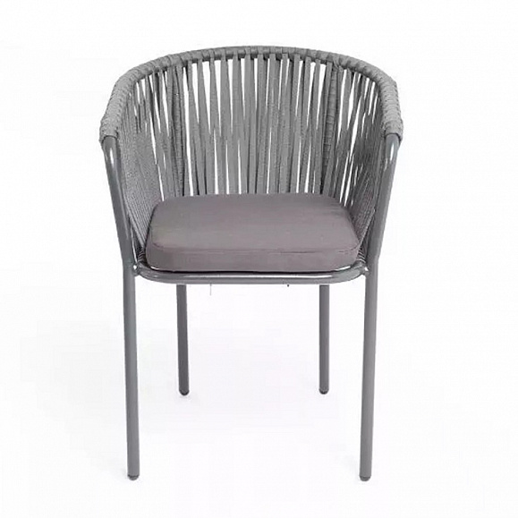 Плетеный стул Бордо 4SIS из роупа (веревки), цвет серый фото 2