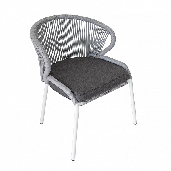 Плетеный стул Милан 4SIS из роупа (веревки), цвет серый фото 2