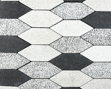 Тротуарная плитка Выбор Скошенный шестиугольник Б.1.ШГ.6 60 мм Черно-белый
