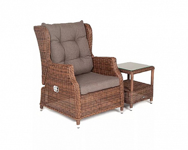 Плетеное кресло раскладное Форио 4SIS из искусственного ротанга, цвет коричневый