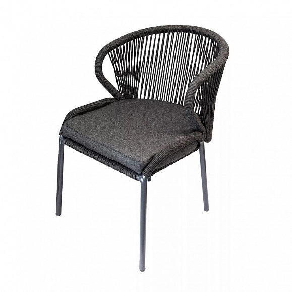 Плетеный стул Милан 4SIS из роупа (веревки), цвет темно-серый фото 2