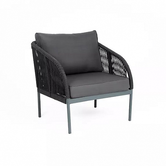 Кресло Канны 4SIS из роупа (веревки), цвет темно-серый фото 3
