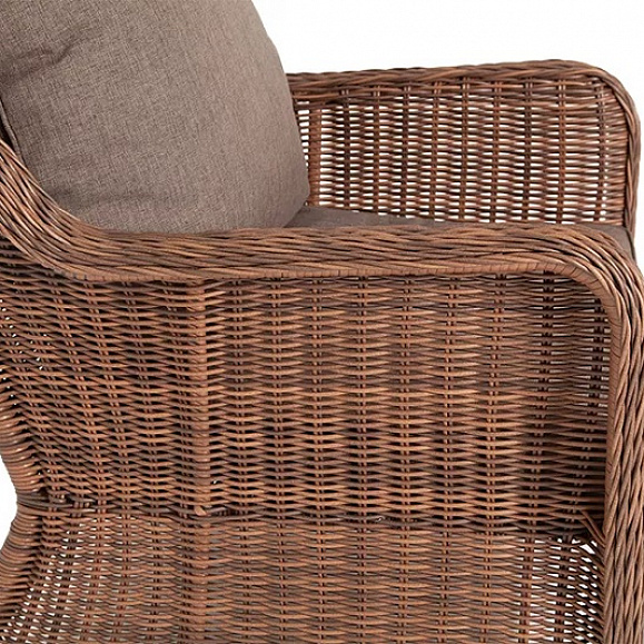 Плетеное кресло Гляссе 4SIS из искусственного ротанга, цвет коричневый фото 4