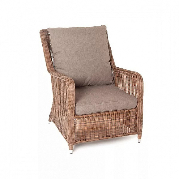 Плетеное кресло Гляссе 4SIS из искусственного ротанга, цвет коричневый фото 3