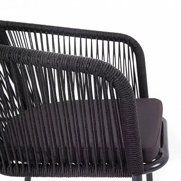 Плетеный стул Марсель 4SIS из роупа (веревки), цвет темно-серый фото 3