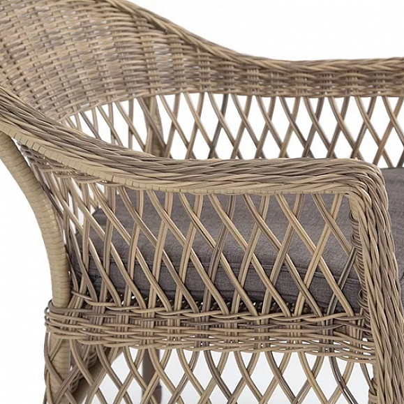 Плетеное кресло Сицилия 4SIS из искусственного ротанга, цвет соломенный фото 2