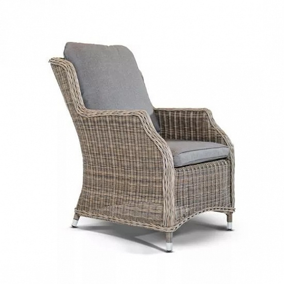 Плетеный стул Неаполь 4SIS из искусственного ротанга, цвет серо-соломенный фото 2