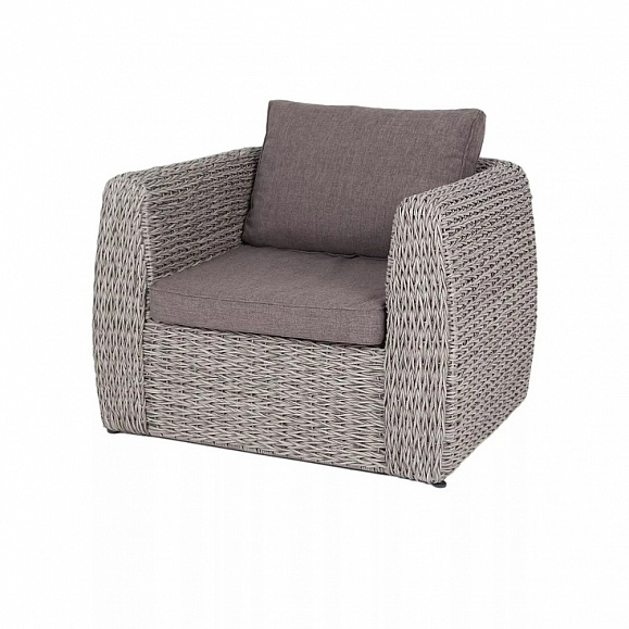 Кресло Кальяри 4SIS из искусственного ротанга (гиацинт), цвет серый фото 1
