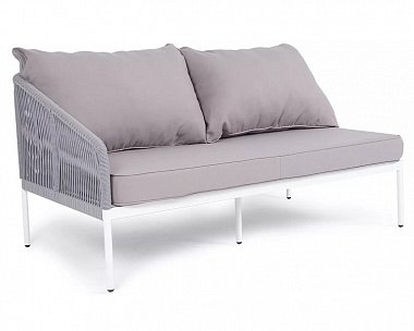 Модуль диванный правый Канны 4SIS из роупа (веревки), цвет светло-серый