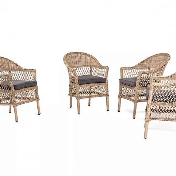 Плетеное кресло Сицилия 4SIS из искусственного ротанга, цвет соломенный фото 3