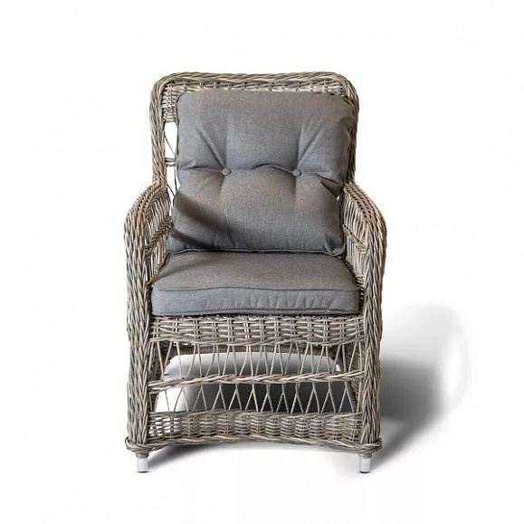 Кресло Цесена 4SIS из искусственного ротанга, цвет серо-соломенный фото 2
