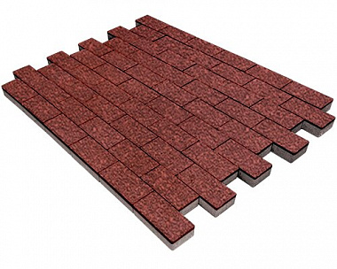 Тротуарная плитка Steinrus Прямоугольник Лайн 200х100х60 мм Красный Native