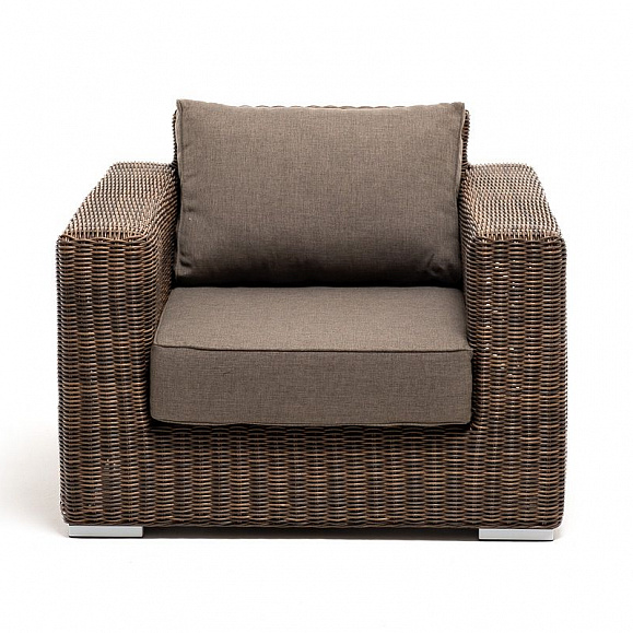 Кресло Боно 4SIS из искусственного ротанга, цвет коричневый фото 3