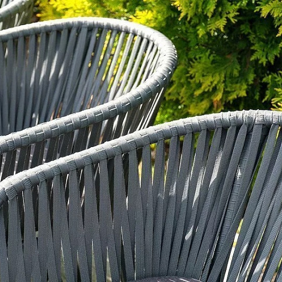 Плетеный стул Бордо 4SIS из роупа (веревки), цвет серый фото 6