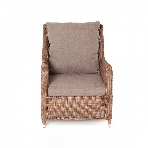 Плетеное кресло Гляссе 4SIS из искусственного ротанга, цвет коричневый фото 2