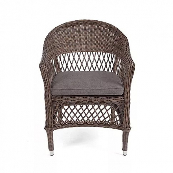 Плетеное кресло Сицилия 4SIS из искусственного ротанга, цвет коричневый фото 2