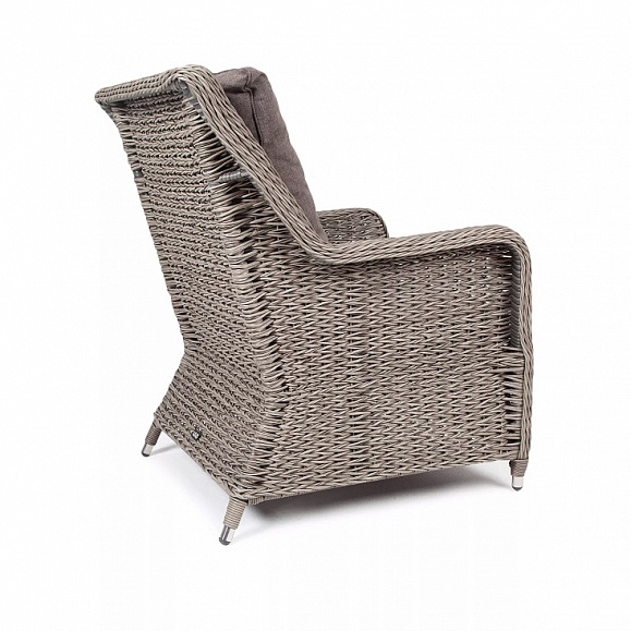 Плетеное кресло Гляссе 4SIS из искусственного ротанга (гиацинт), цвет графит фото 4