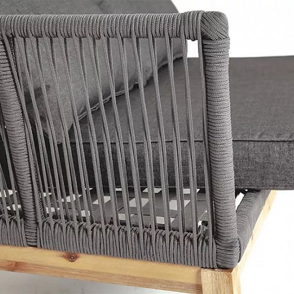 Модуль диванный боковой правый Барселона 4SIS из роупа (веревки), цвет серый фото 5