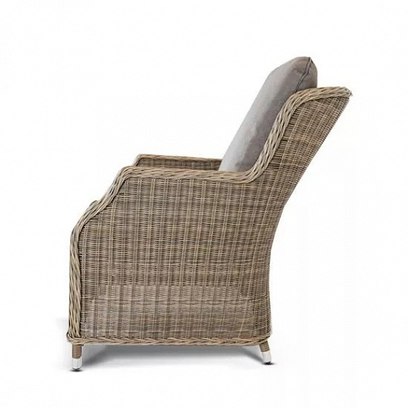 Плетеный стул Неаполь 4SIS из искусственного ротанга, цвет серо-соломенный фото 3
