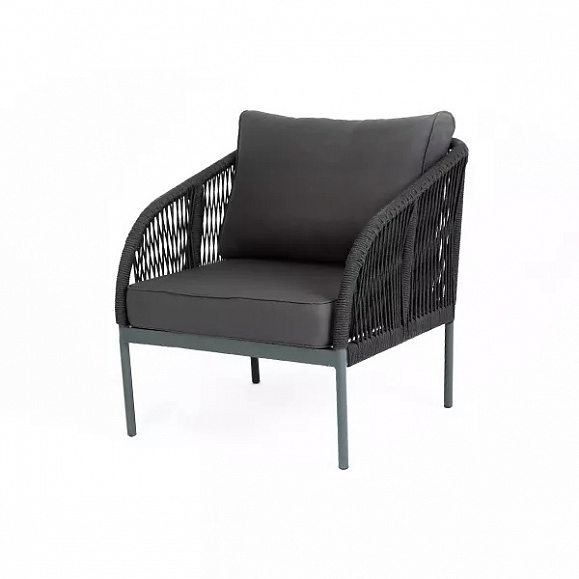 Кресло Канны 4SIS из роупа (веревки), цвет темно-серый фото 1