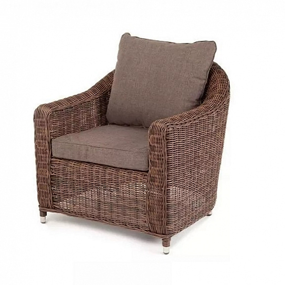 Кресло Кон Панна 4SIS из искусственного ротанга, цвет коричневый фото 1
