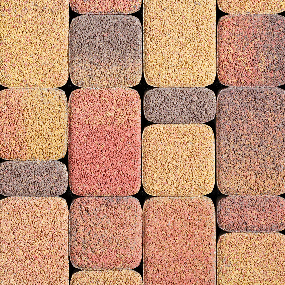 Тротуарная плитка Сиян Классико П17-6 60 мм ColorMix Гранит Осень фото 1