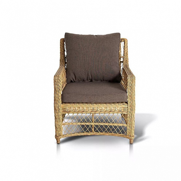 Кресло Гранд Латте 4SIS из искусственного ротанга, цвет соломенный фото 2