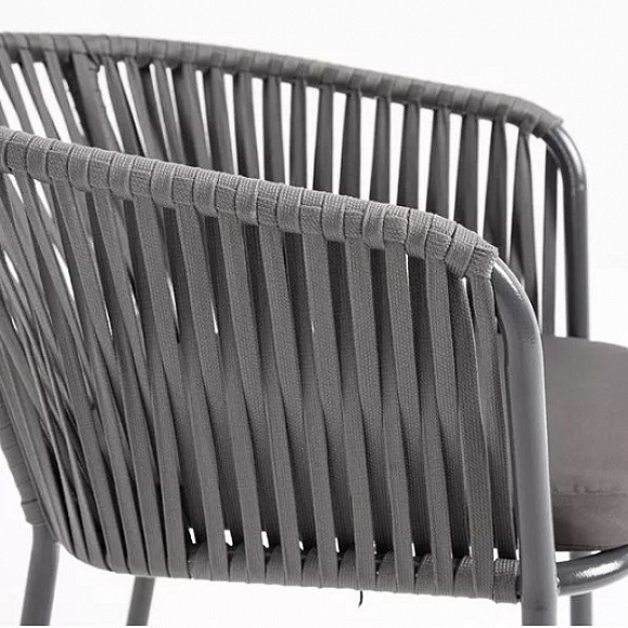 Плетеный стул Бордо 4SIS из роупа (веревки), цвет серый фото 3