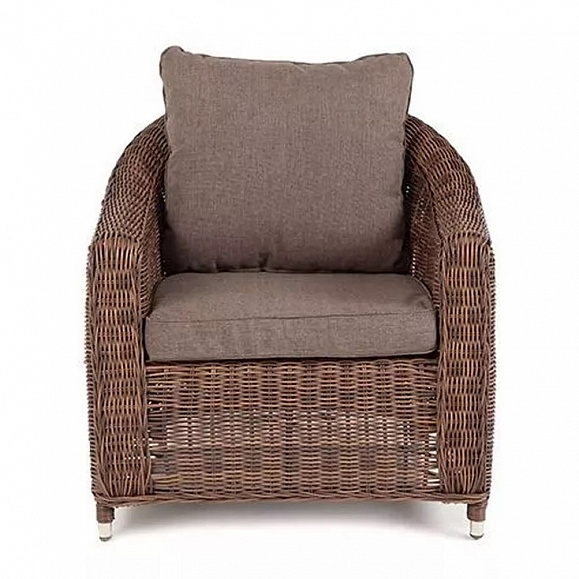Кресло Кон Панна 4SIS из искусственного ротанга, цвет коричневый фото 3