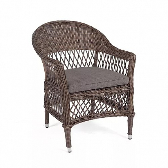 Плетеное кресло Сицилия 4SIS из искусственного ротанга, цвет коричневый фото 3