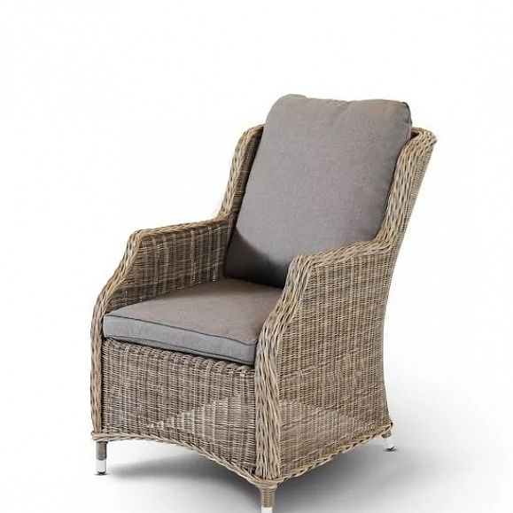 Плетеный стул Неаполь 4SIS из искусственного ротанга, цвет серо-соломенный фото 1