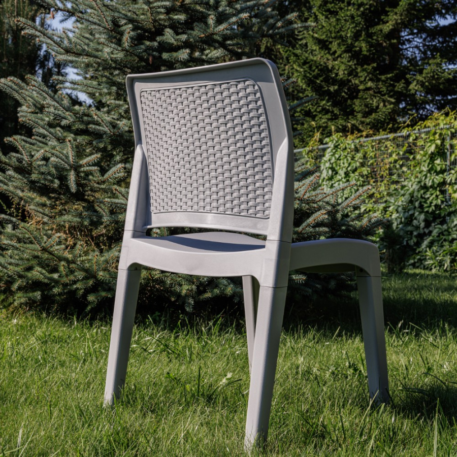 Обеденный стул July Royal Family из пластика, цвет светло-серый фото 3