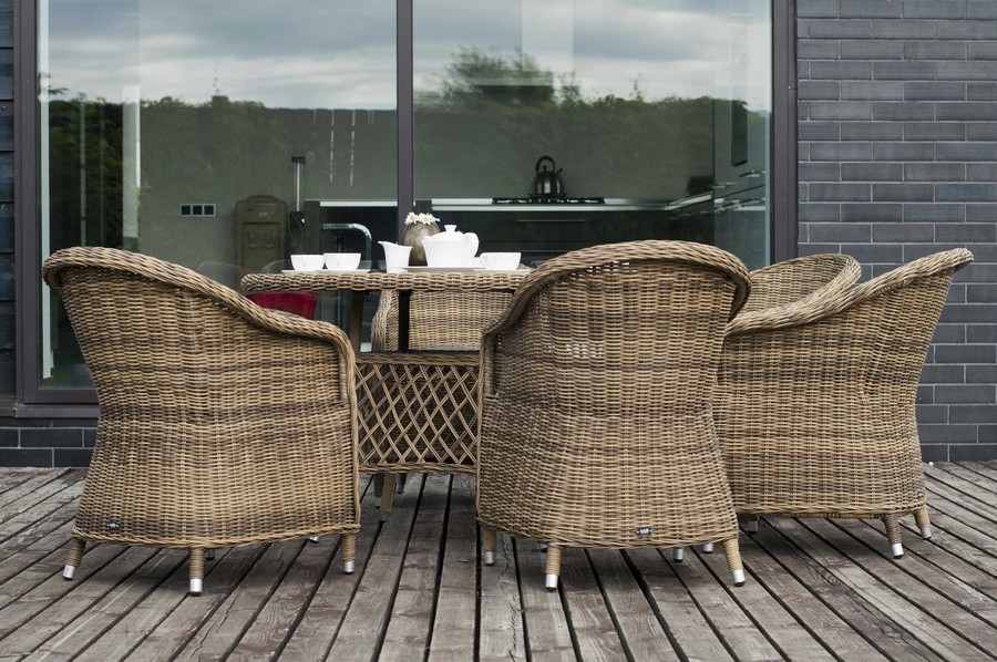 Равенна плетеное кресло из искусственного ротанга, цвет соломенный фото 7