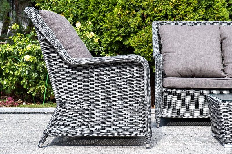 Лаунж-зона Гляссе 4SIS из искусственного ротанга, цвет графит фото 7