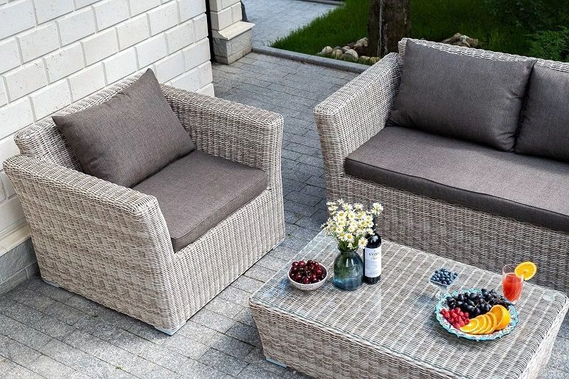 Лаунж-зона Капучино Сингл 4SIS из искусственного ротанга, цвет бежевый фото 5