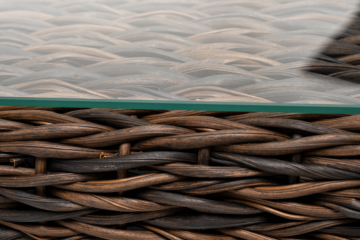 Капучино журнальный столик из искусственного ротанга (гиацинт), цвет коричневый фото 6