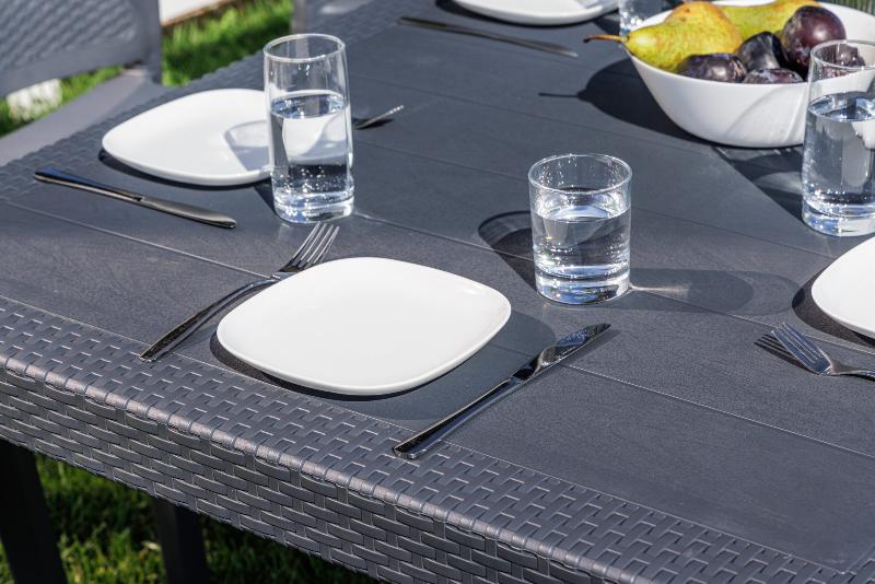 Обеденный комплект July L Royal Family из пластика, цвет графит фото 6