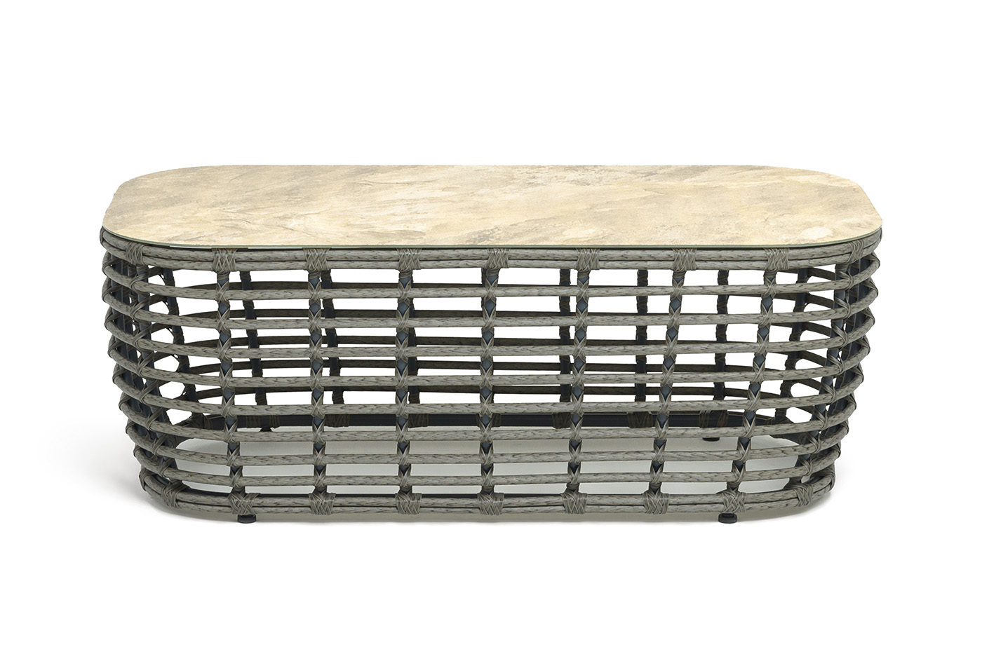 Ницца журнальный столик из искусственного ротанга, цвет серый фото 2