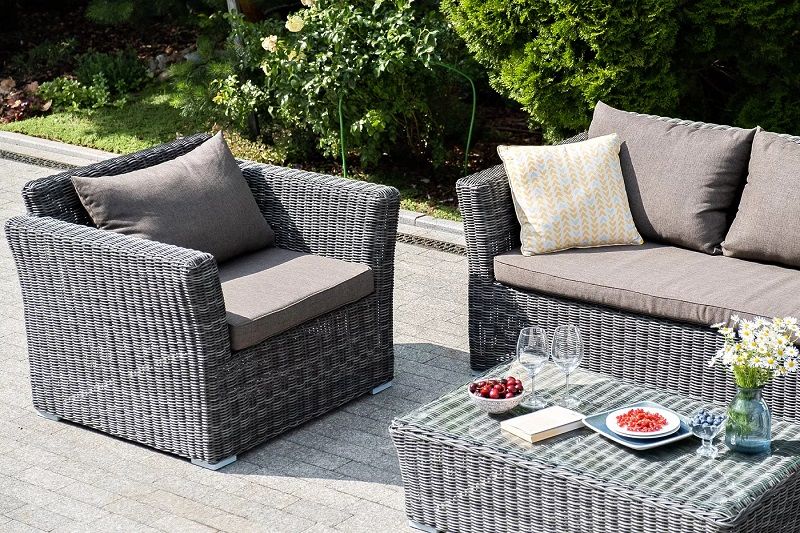 Лаунж-зона Капучино 4SIS из искусственного ротанга, цвет графит фото 4