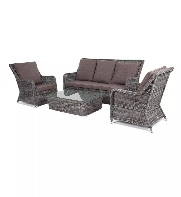 Лаунж-зона Гляссе 4SIS из искусственного ротанга, цвет графит фото 1