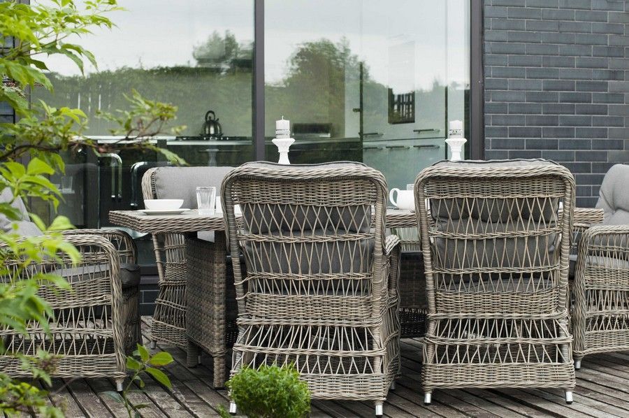 Обеденная группа Цесена 4SIS плетеная из искусственного ротанга фото 4