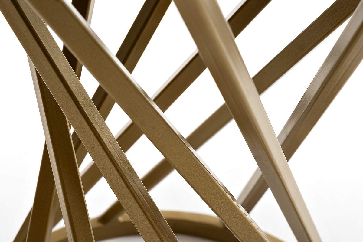 Сантьяго журнальный стол из HPL круглый Ø40 H55, каркас из стали золотой, цвет столешницы серый гранит фото 4