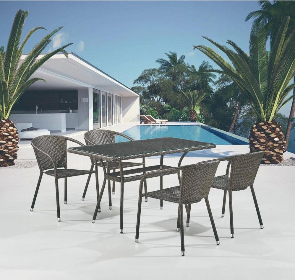 Комплект плетеной мебели T286A/Y137C-W53 Brown (4+1) фото 1