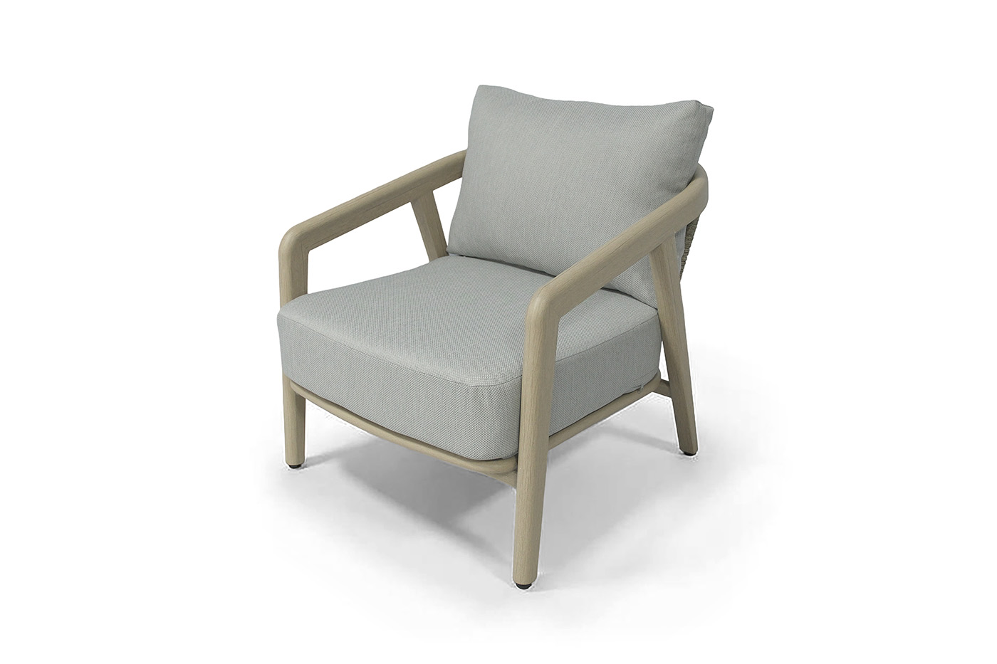 Брюссель кресло из искусстенного ротанга, цвет серый, каркас под дерево (холодно-бежевый) фото 1