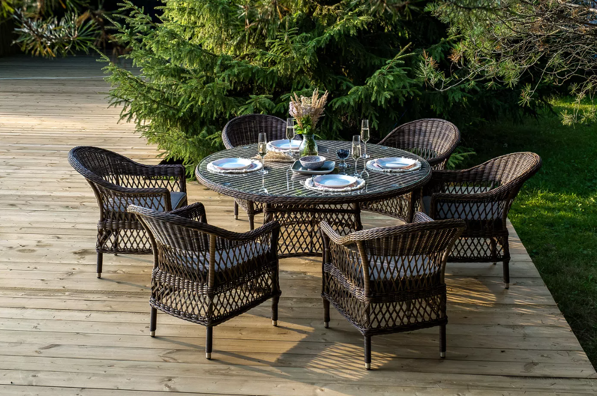 Обеденная Эспрессо–150 S 4SIS группа плетеная, цвет коричневый фото 6