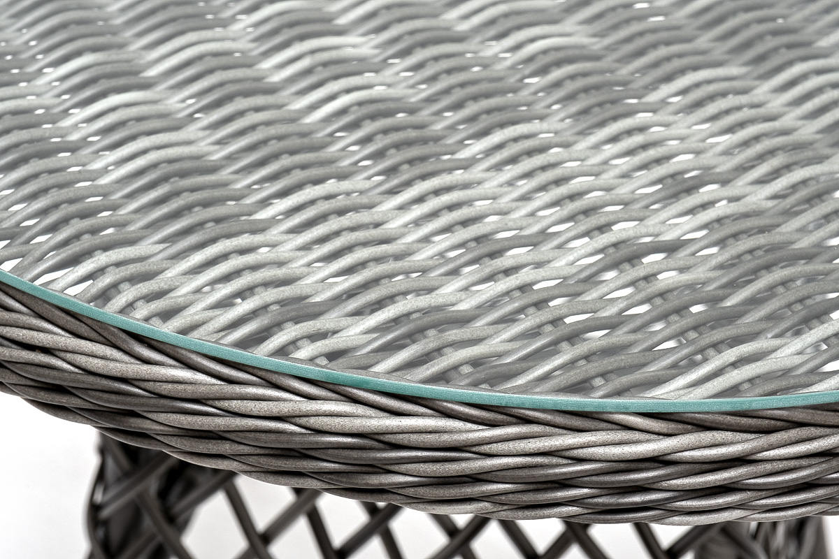 Эспрессо плетеный круглый стол, диаметр 80 см, цвет графит фото 4