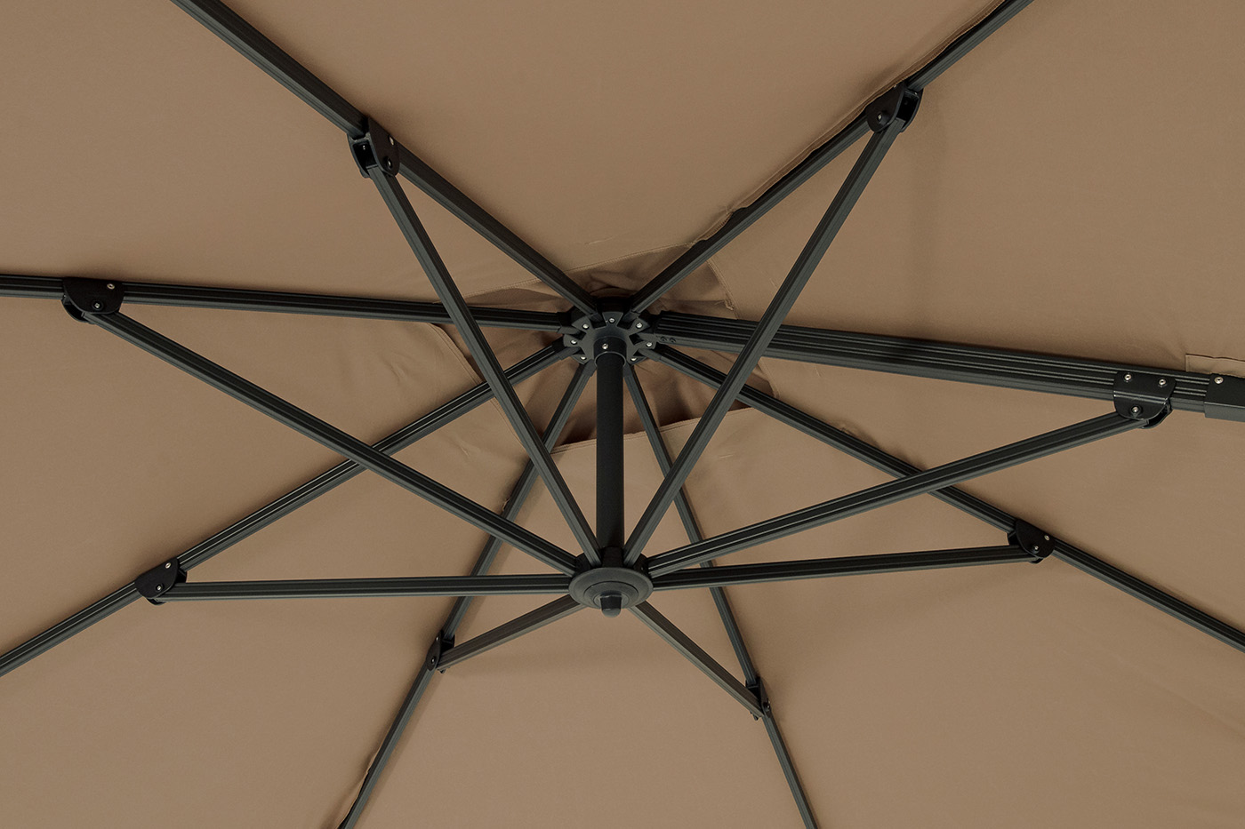 Фабриано зонт двухкупольный 3x3м на алюминиевой опоре, тент темно-серый фото 5