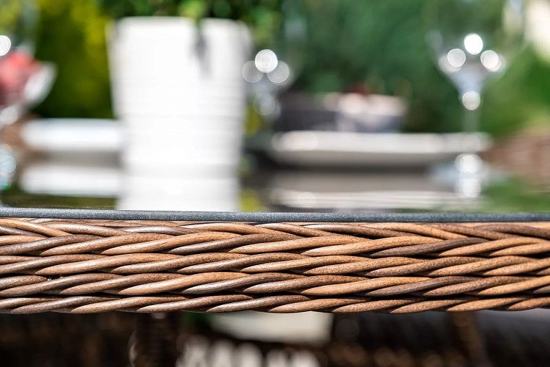 Обеденная группа Эспрессо-150 R 4SIS из искусственного ротанга, цвет коричневый фото 7