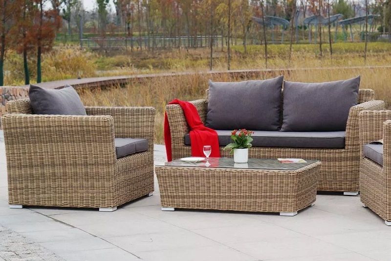 Лаунж-зона Капучино Сингл 4SIS из искусственного ротанга, цвет соломенный фото 6