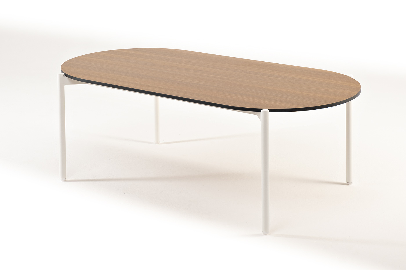 Диего журнальный стол из HPL 120х60 H40, каркас белый муар, цвет дуб фото 3